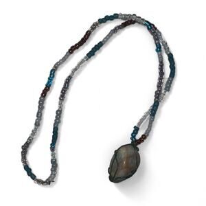 Blue handmade crystal necklace